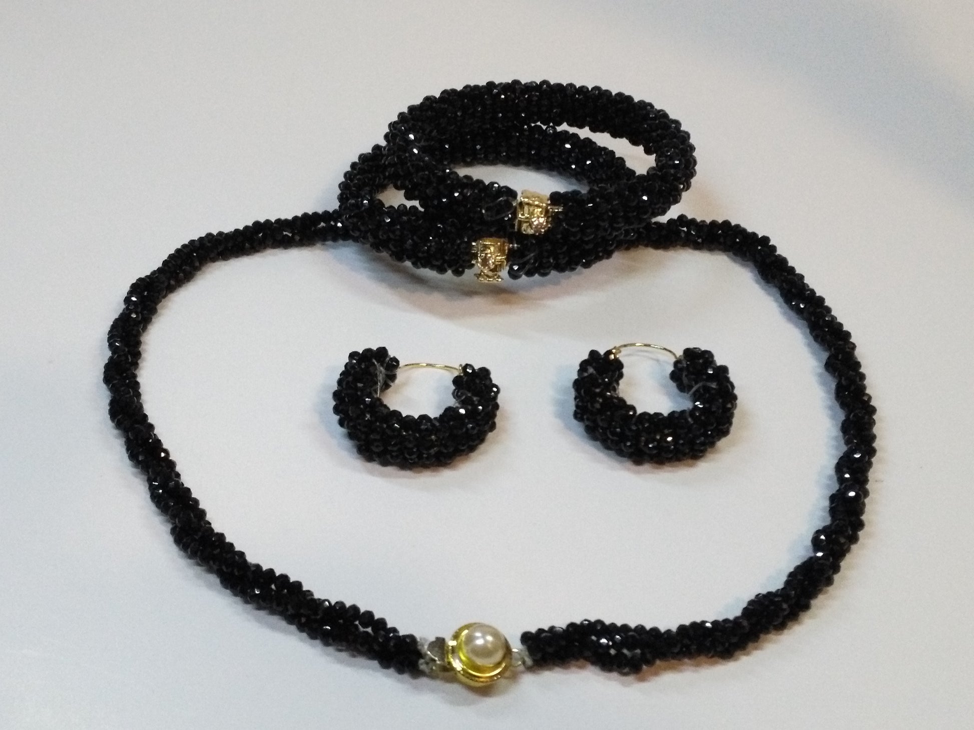 Elegant Style Black pearl set for Office ladies by Natashahs - NATASHAHS