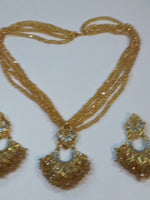 Trapezoid champagne Crystal Earrings & Pendant Set - NATASHAHS