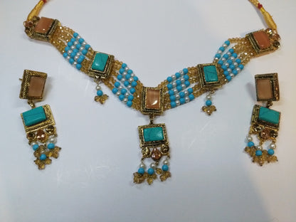 Natashah's Necklace set in Guluband style - NATASHAHS