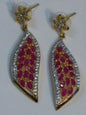 Wing-shaped earrings with champagne semi-precious stones - NATASHAHS