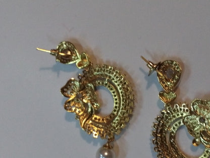 Baubles & Bells Earrings with white stones & zircons - NATASHAHS