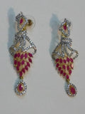 Inverted feather style champagne stones earrings - NATASHAHS