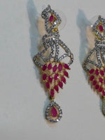 Inverted feather style champagne stones earrings - NATASHAHS