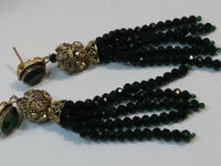 Jelly Fish Style Green colored layered handing bead strands - NATASHAHS