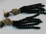 Jelly Fish Style Green colored layered handing bead strands - NATASHAHS