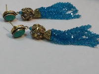 Jelly Fish Style Green colored layered handing bead strands - NATASHAHS