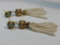Jelly Fish Style Green colored layered handing bead strands - NATASHAHS