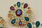 Chrysanthemum flower & Square Earrings of 1.25 inch - NATASHAHS