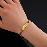 Custom Name Bracelets Stainless Steel Engrave Date Bracelet Personalized Bangles Women Men ID Memory Jewelry Gift