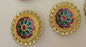 Golden circular shaped with colorful meena - NATASHAHS