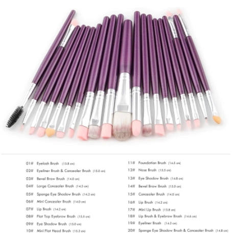 20 PCS Makeup Brushes Eyeshadow Rouge Lipstick Liquid Foundation Mascara Brushes Cosmetic Beauty Tools Maquiagem Brush Kits - NATASHAHS