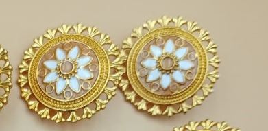 Golden circular shaped with colorful meena - NATASHAHS