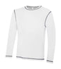 White color ATC™ EUROSPUN® RING SPUN CONTRAST STITCH LONG SLEEVE TEE - NATASHAHS