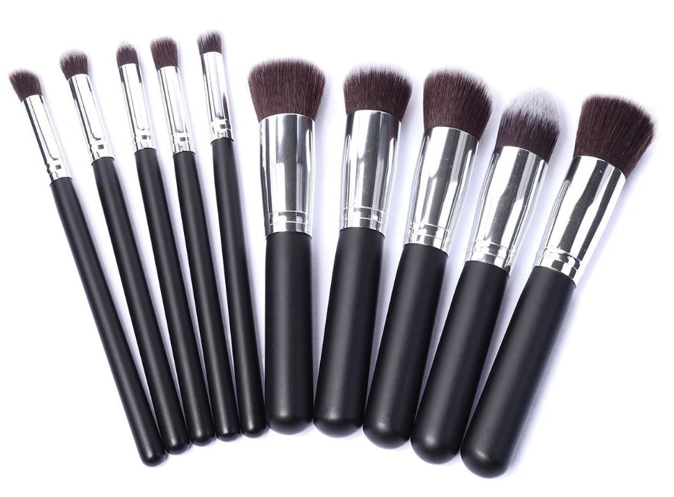 10 PCS Makeup Brushes Eyeshadow Rouge Lipstick Liquid Foundation Brushes Cosmetic Tools Soft Natural-synthetic Hair Brush Kits