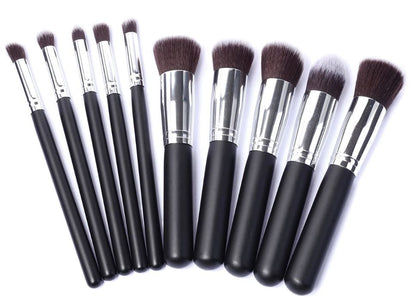 10 PCS Makeup Brushes Eyeshadow Rouge Lipstick Liquid Foundation Brushes Cosmetic Tools Soft Natural-synthetic Hair Brush Kits