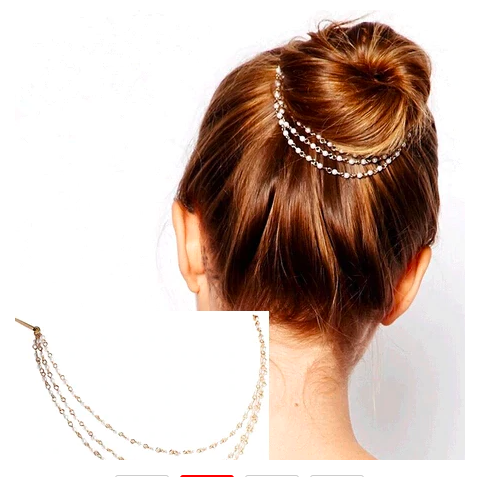 Hair Cuff Pin Clip 2 Combs Tassels Simulated Pearl Chains Head Band Fashion Party Wedding Accessories Hair Jewelry - NATASHAHS