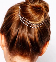 Hair Cuff Pin Clip 2 Combs Tassels Simulated Pearl Chains Head Band Fashion Party Wedding Accessories Hair Jewelry - NATASHAHS
