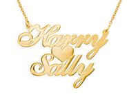 18k Gold-Plated Sterling Silver Two Names & Heart Pendant - NATASHAHS