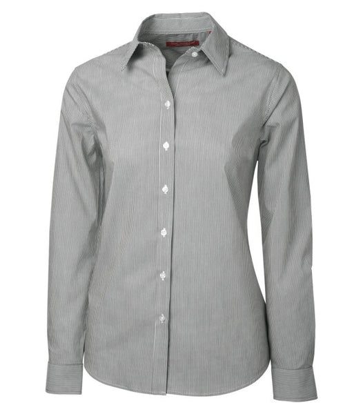 COAL HARBOUR® MINI STRIPE STRETCH WOVEN LADIES' SHIRT