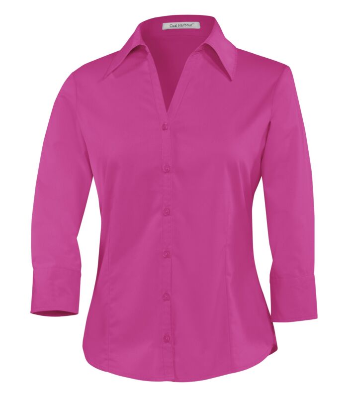 COAL HARBOUR® EASY CARE BLEND 3/4 SLEEVE LADIES' WOVEN SHIRT - NATASHAHS