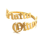 Personalized Name Rings Custom 17 Font Letter Adjustable Ring - NATASHAHS