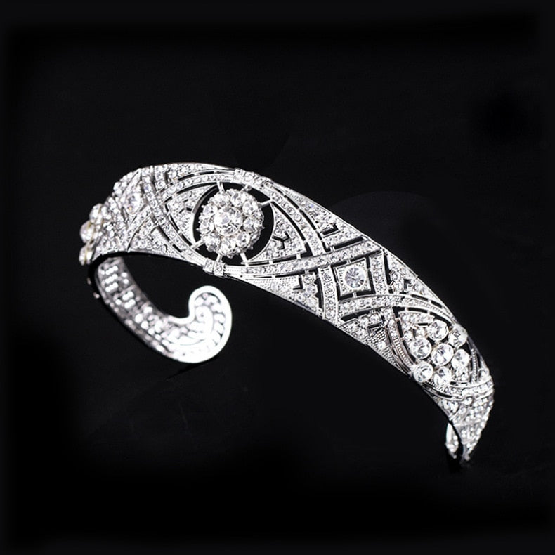 Luxury Austrian Rhinestone Meghan Princess Crown Crystal Bridal Tiaras Crown Diadem For Women Wedding Hair Accessories Jewelry - NATASHAHS