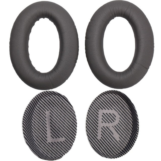 زوج من وسائد الأذن البديلة لسماعات الرأس BOSE QC35 من Quiet Comfort 35 &amp; 35 ii، وسائد أذن من إسفنج الذاكرة عالية الجودة مع قضيب تثبيت