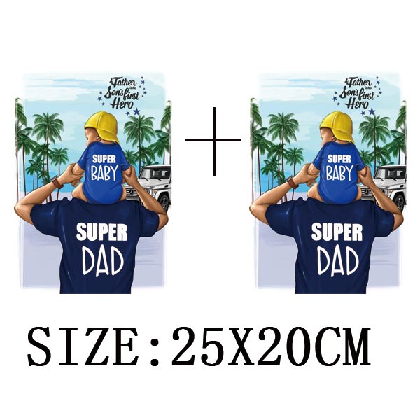 Russian Mom&Father Patches For Clothing DIY T-shirt Patches Iron On Heat Transfers Daughter&Son Thermal Sticker On Clothes - NATASHAHS