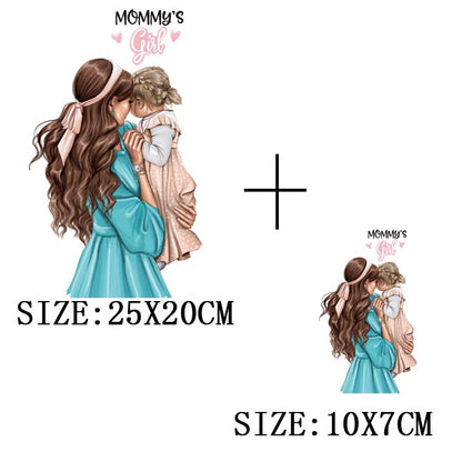 Russian Mom&Father Patches For Clothing DIY T-shirt Patches Iron On Heat Transfers Daughter&Son Thermal Sticker On Clothes - NATASHAHS