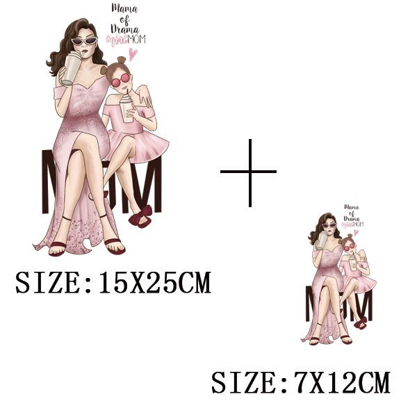 Russian Mom&Father Patches For Clothing DIY T-shirt Patches Iron On Heat Transfers Daughter&Son Thermal Sticker On Clothes - NATASHAHS