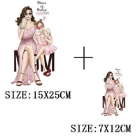 Russian Mom&Father Patches For Clothing DIY T-shirt Patches Iron On Heat Transfers Daughter&Son Thermal Sticker On Clothes - NATASHAHS