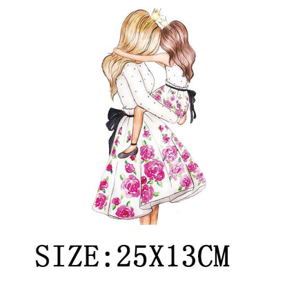 Russian Mom&Father Patches For Clothing DIY T-shirt Patches Iron On Heat Transfers Daughter&Son Thermal Sticker On Clothes - NATASHAHS