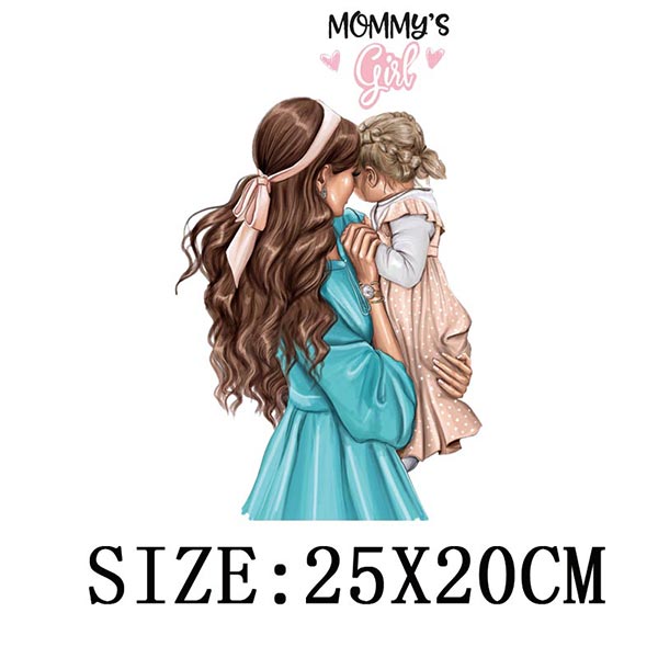 Russian Mom&Father Patches For Clothing DIY T-shirt Patches Iron On Heat Transfers Daughter&Son Thermal Sticker On Clothes - NATASHAHS