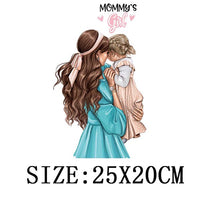 Russian Mom&Father Patches For Clothing DIY T-shirt Patches Iron On Heat Transfers Daughter&Son Thermal Sticker On Clothes - NATASHAHS