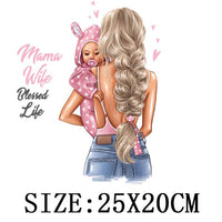 Russian Mom&Father Patches For Clothing DIY T-shirt Patches Iron On Heat Transfers Daughter&Son Thermal Sticker On Clothes - NATASHAHS