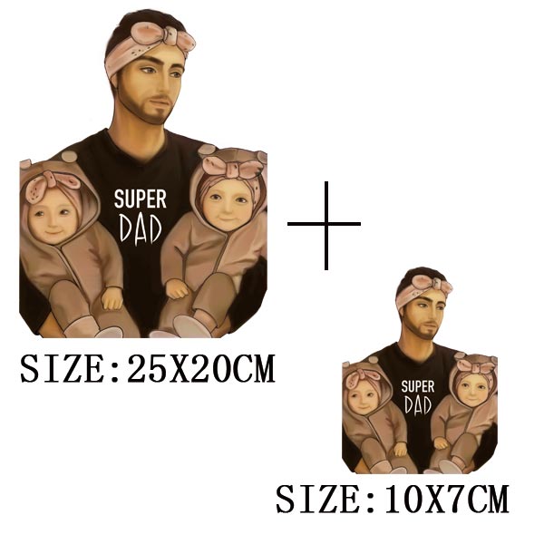 Russian Mom&Father Patches For Clothing DIY T-shirt Patches Iron On Heat Transfers Daughter&Son Thermal Sticker On Clothes - NATASHAHS