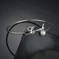 Personalized Name Charm Adjustable Gold Bracelet with Pearl for Lovers - NATASHAHS