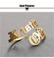 Personalized Name Rings Custom 17 Font Letter Adjustable Ring - NATASHAHS