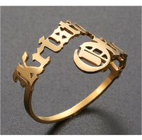Personalized Name Rings Custom 17 Font Letter Adjustable Ring - NATASHAHS