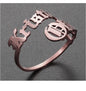 Personalized Name Rings Custom 17 Font Letter Adjustable Ring - NATASHAHS