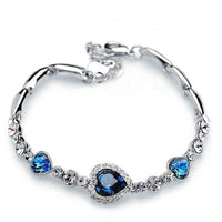 Titanic Heart of Ocean Necklaces for Women Peach Heart Blue Crystal Zircon Bracelets and Necklaces Jewelry Sets with Velvet Bags - NATASHAHS