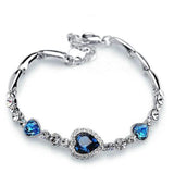 Titanic Heart of Ocean Necklaces for Women Peach Heart Blue Crystal Zircon Bracelets and Necklaces Jewelry Sets with Velvet Bags - NATASHAHS