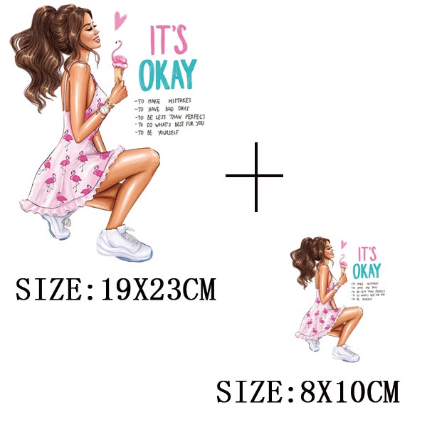 Fashion Lady Thermo Transfer Sticker On Clothes Vogue Girl Iron On Patches For Clothing DIY Washable T-shirt Clothes Sticker Set - NATASHAHS