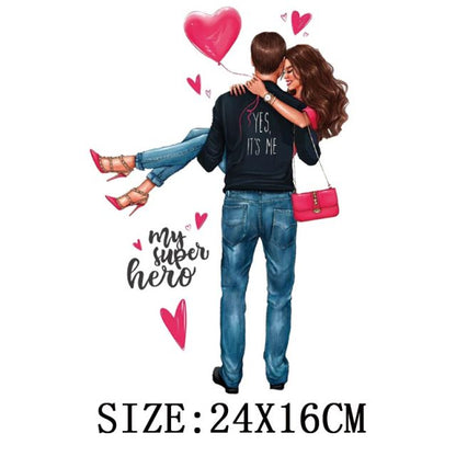 Fashion Lady Thermo Transfer Sticker On Clothes Vogue Girl Iron On Patches For Clothing DIY Washable T-shirt Clothes Sticker Set - NATASHAHS