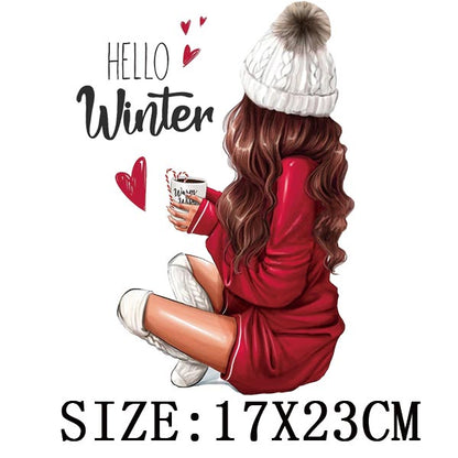 Fashion Lady Thermo Transfer Sticker On Clothes Vogue Girl Iron On Patches For Clothing DIY Washable T-shirt Clothes Sticker Set - NATASHAHS