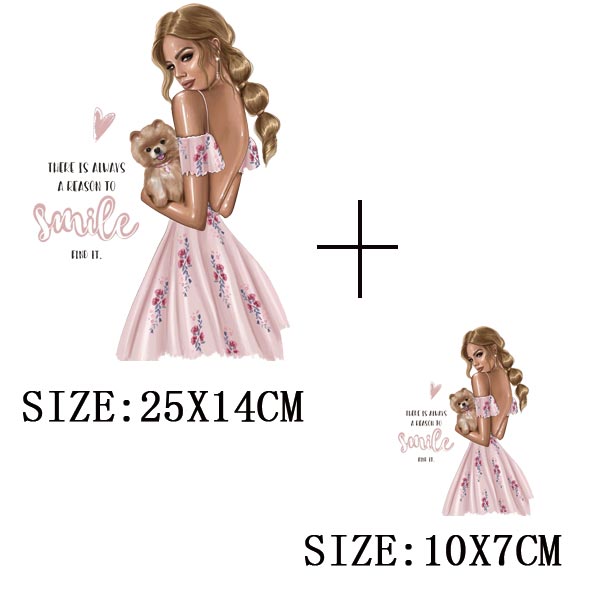 Fashion Lady Thermo Transfer Sticker On Clothes Vogue Girl Iron On Patches For Clothing DIY Washable T-shirt Clothes Sticker Set - NATASHAHS