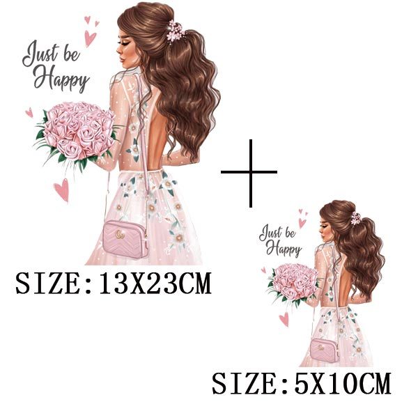 Fashion Lady Thermo Transfer Sticker On Clothes Vogue Girl Iron On Patches For Clothing DIY Washable T-shirt Clothes Sticker Set - NATASHAHS