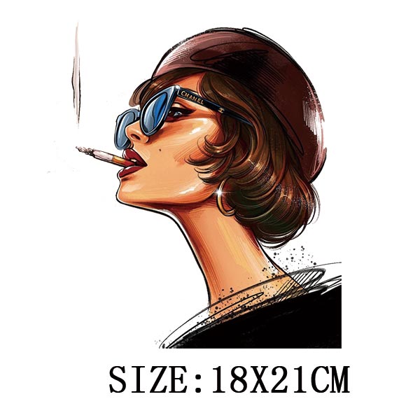 Fashion Lady Thermo Transfer Sticker On Clothes Vogue Girl Iron On Patches For Clothing DIY Washable T-shirt Clothes Sticker Set - NATASHAHS