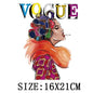 Fashion Lady Thermo Transfer Sticker On Clothes Vogue Girl Iron On Patches For Clothing DIY Washable T-shirt Clothes Sticker Set - NATASHAHS