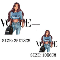 Iron On Patches for Clothing Fashion Girl Thermal Sticker On Clothes DIY A-level Washable Beauty Girl Patches Clothes Appliqued - NATASHAHS